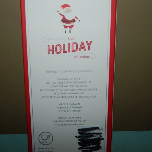 Pottery Barn KIds Holiday Collection Plaid Utensils Set - Picture 3 of 3